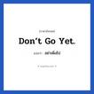 อย่าเพิ่งไป ภาษาอังกฤษ?, วลีภาษาอังกฤษ อย่าเพิ่งไป แปลว่า Don’t go yet.