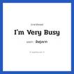 ฉันยุ่งมาก ภาษาอังกฤษ?, วลีภาษาอังกฤษ ฉันยุ่งมาก แปลว่า i&#39;m very busy