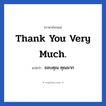 Thank you very much. แปลว่า?, วลีภาษาอังกฤษ Thank you very much. แปลว่า ขอบคุณ คุณมาก