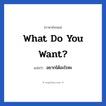 อยากได้อะไรคะ ภาษาอังกฤษ?, วลีภาษาอังกฤษ อยากได้อะไรคะ แปลว่า What do you want?